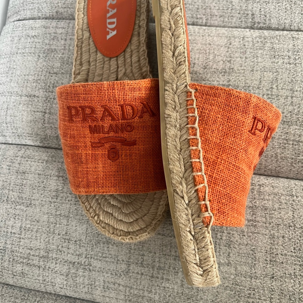 Prada Women's Orange Slide Sandals..excellent condition - Picture 2 of 2